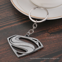 Creative Gift Movie Peripheral Metal Superman Keychain Car Advertising Waistband Keyring Chain Ring Pendant